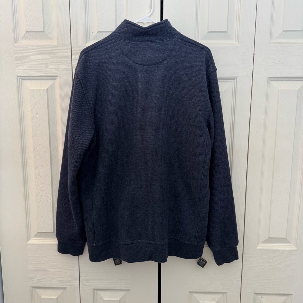 L.L. Bean Katahdin Iron Works Bonded Waffle Fleece, Snap Mock, Blue,‎ Size L - Picture 3 of 9